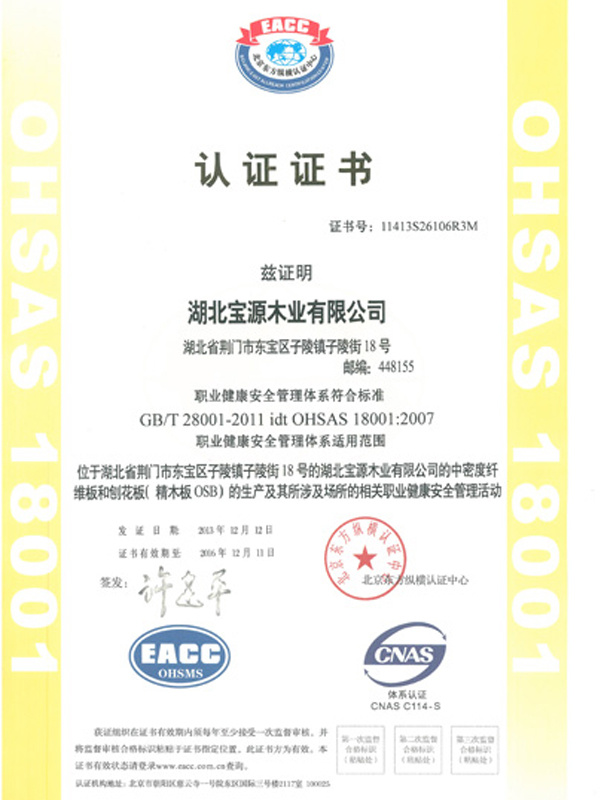 职业健康管理体系认证
